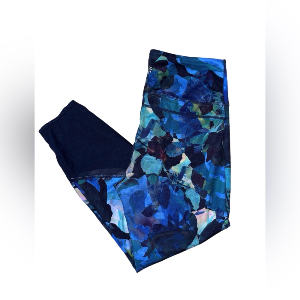 Athleta Blue flower abstract leggings